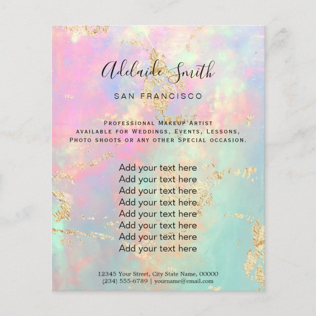 folheto de design de foto opal (Frente)