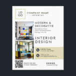 Folheto de Design Moderno do Interior Personalizad<br><div class="desc">Panfleto de design de interiores elegante e personalizável.</div>