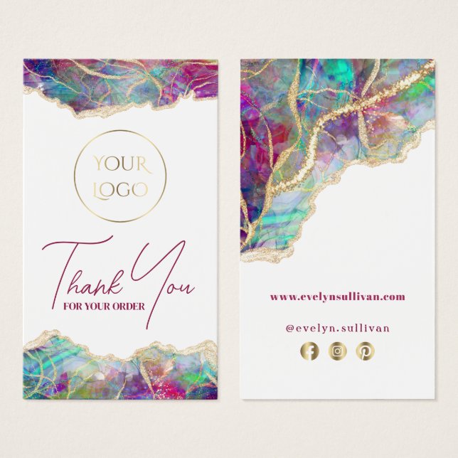 Folheto de design opal Fuchsia aquamarine (Frente & Verso)