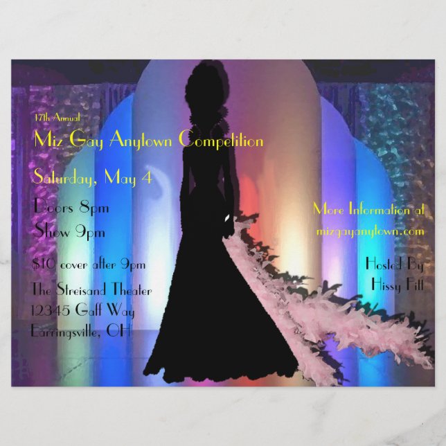 Folheto de Eventos de Arrasto Personalizado (Frente)