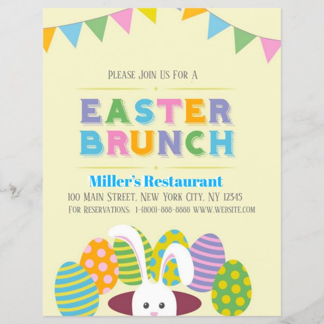 Folheto de Eventos de Brunch de páscoa (Frente)