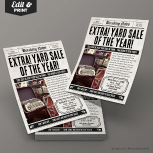 Folheto de eventos do jornal Venda de Yard Comun