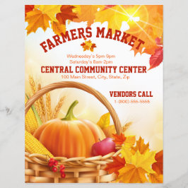 Folheto de eventos do mercado para agricultores de