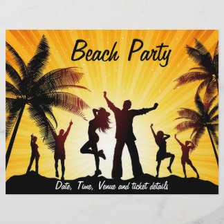 Folheto de festas de praia