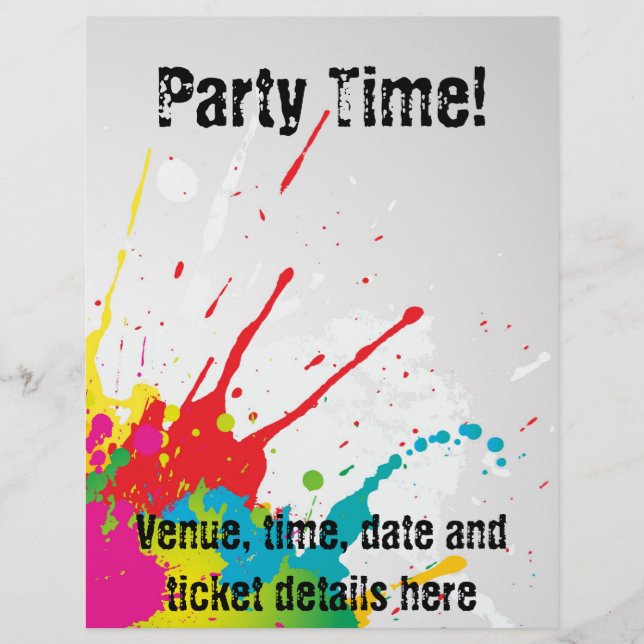 Folheto de festas Grunge (Frente)