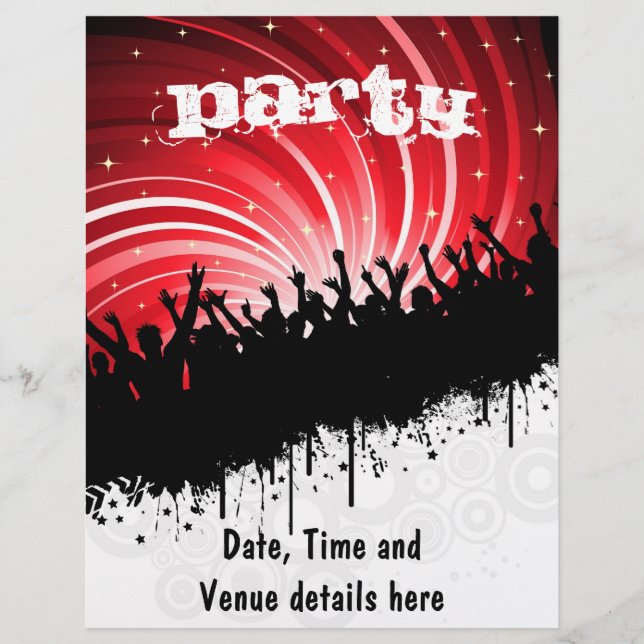 Folheto de festas Grunge (Frente)