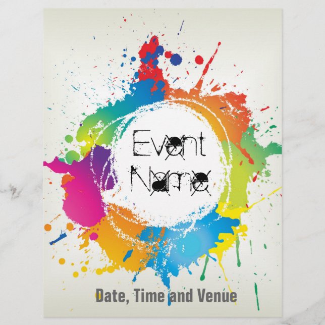 Folheto de festas Grunge (Frente)