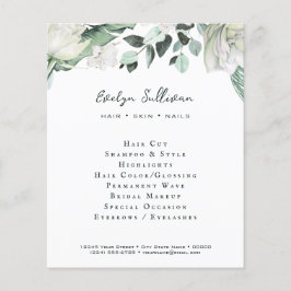 folheto de flores brancas esmerald greenery