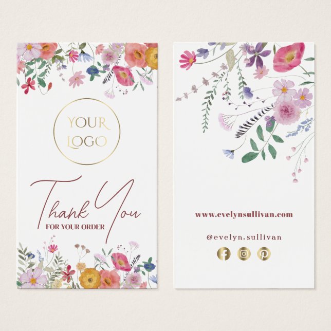 Folheto de flores silvestres frescas (Frente & Verso)