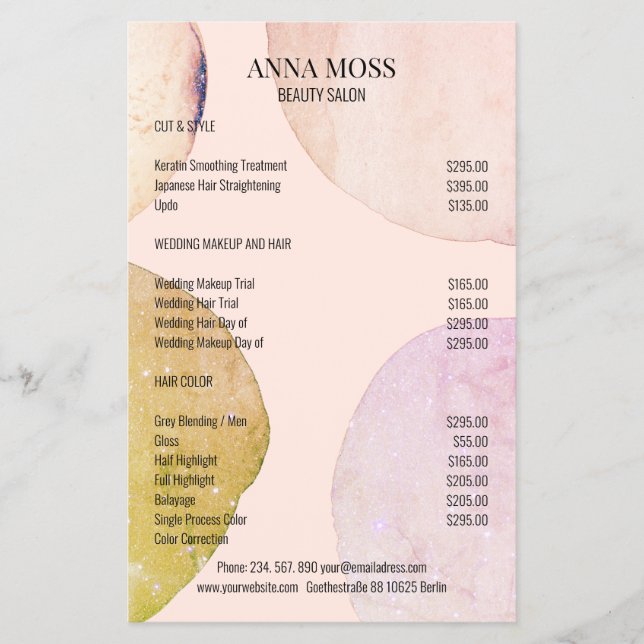 Folheto de Folha Moderna de Pastel (Frente)