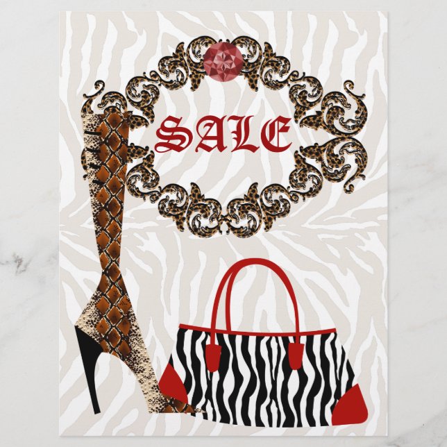 Folheto de Folheto de Couro e Couro de Zebra (Frente)