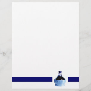 Folheto de garrafas de vinho azul