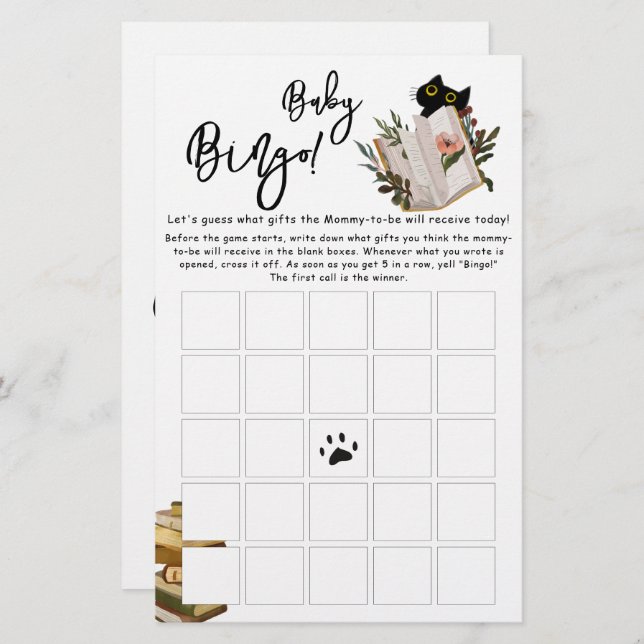 Folheto de Gato Negro e Livro (Frente/Verso)