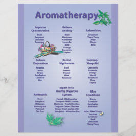 Folheto de Gráfico de Aromaterapia Azul Pálido