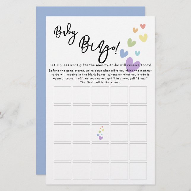 Folheto de Jogo de Bebê e Corações Bonitos (Frente/Verso)