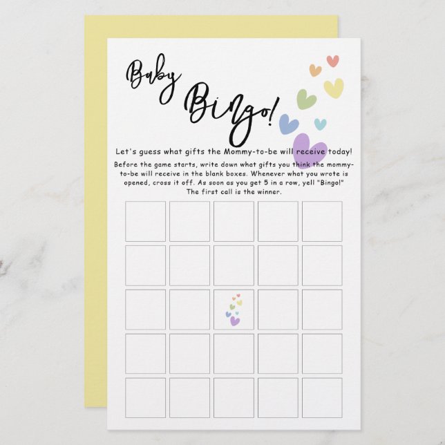 Folheto de Jogo de Bebê e Corações Bonitos (Frente/Verso)