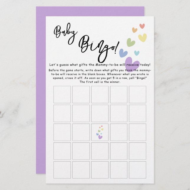 Folheto de Jogo de Bebê e Corações Bonitos (Frente/Verso)