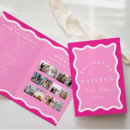 Folheto de Jogo de Chá de fraldas Rosa-Quente de O