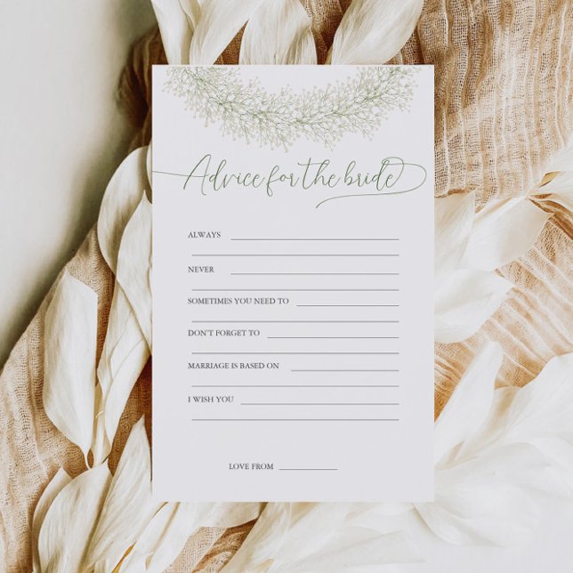 Folheto de Jogo para Chá de Noiva - Conselhos para (Criador carregado)