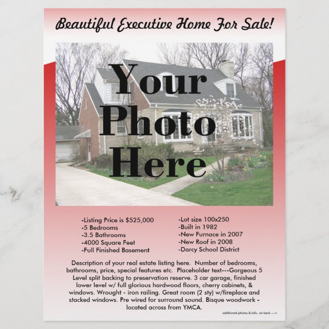 Folheto de Lista Imobiliária, Design de Onda Verme (Frente)