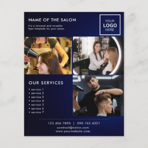 Folheto de Marketing Minimalista Azul Escuro para