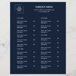 Folheto de Menu de Entrega de Restaurante com Logo