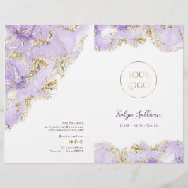 Folheto de menu de serviço design de lavanda de de