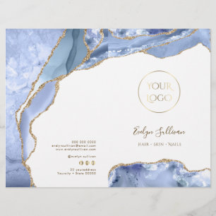 Folheto de menu do serviço agate de Cornflower blu