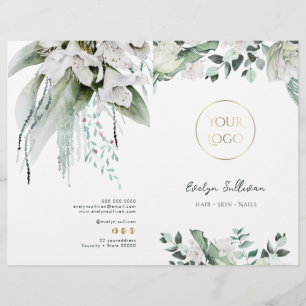 Folheto de menu do serviço Emerald Greenery