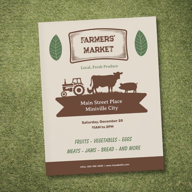 Folheto de mercado dos agricultores (Farmers' Market Flyer)