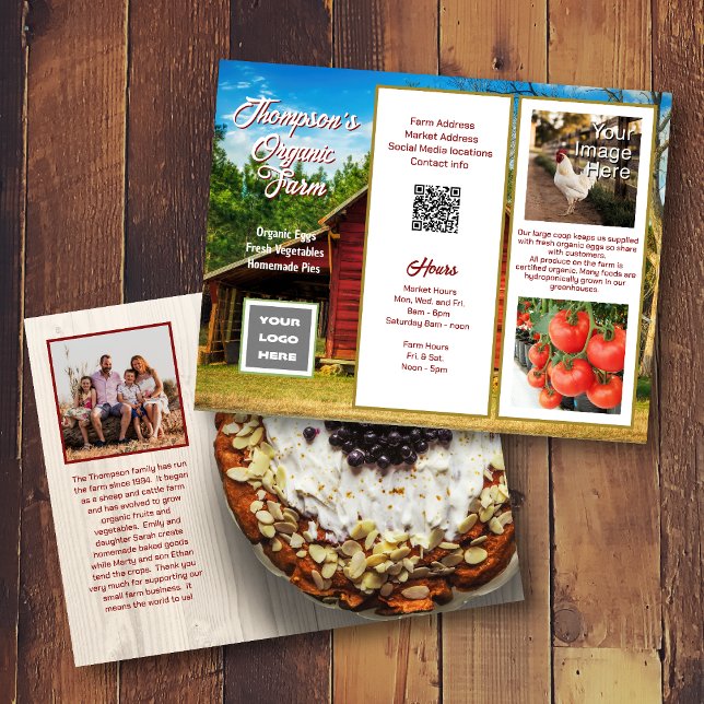 Folheto de Negócios Agrícolas Código QR Fotos Sobr (Criador carregado)