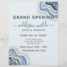 Folheto de Negócios de Geodo de Glitter Azul