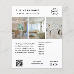Folheto de Negócios de Marketing Branco Minimalist