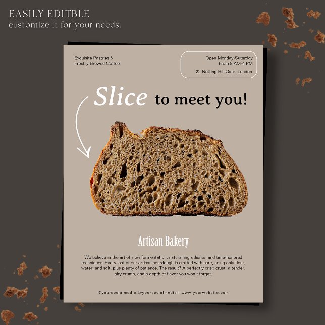 Folheto de padaria minimalista moderno (Criador carregado)