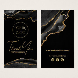 Folheto de plástico preto e dourado