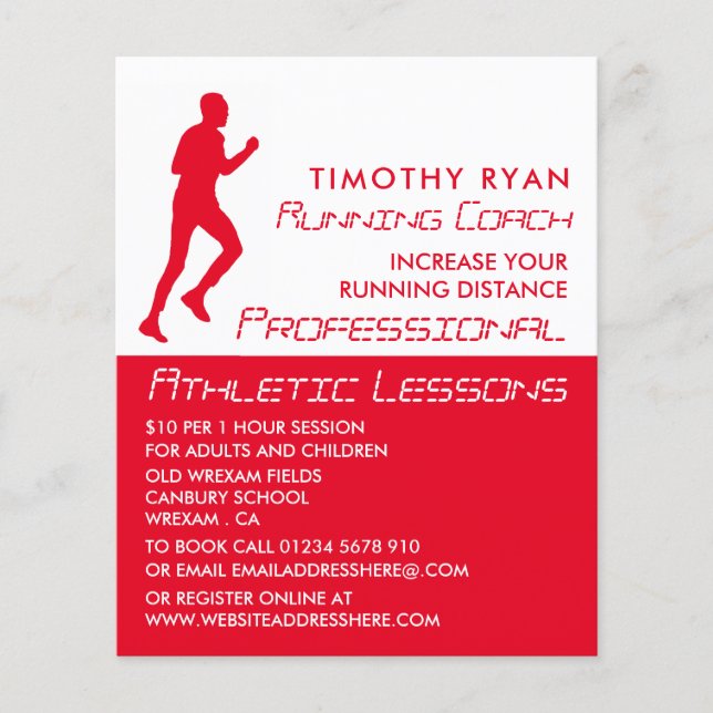 Folheto de Publicidade do Homem Correndo, Lição de (Frente)