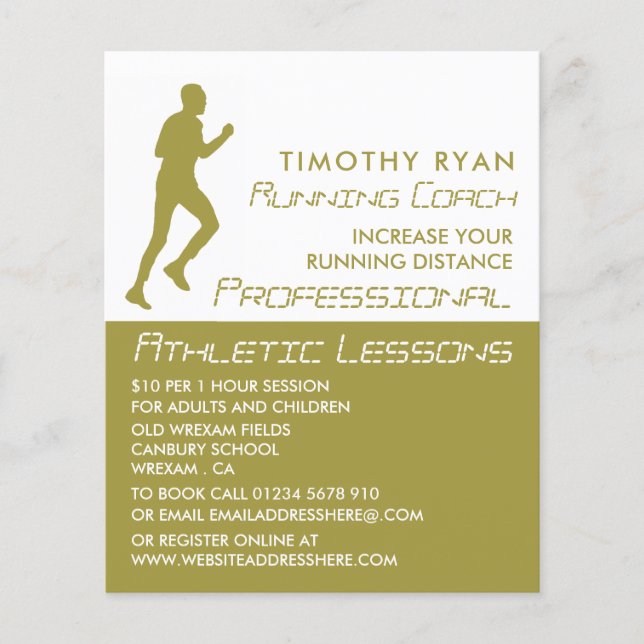 Folheto de Publicidade do Homem Correndo, Lição de (Frente)