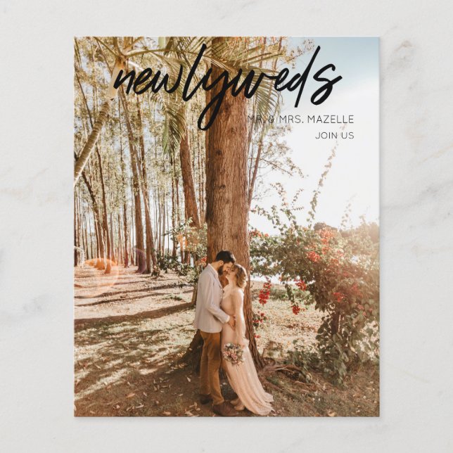 Folheto de Recepção de casamento 1 Foto B (Frente)