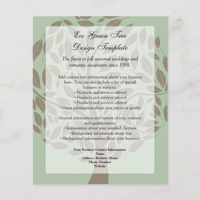 Folheto de Reciclado verde/castanho estriado de ár (Frente)