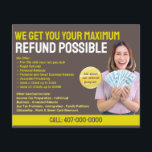 Folheto de Restituição de Preparação Fiscal (Prepa<br><div class="desc">Esses modelos de folheto de reembolso de preparação fiscal personalizáveis são excelentes para a pequena empresa de preparação/contabilista de impostos.</div>