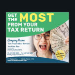 Folheto de Restituição de Preparação Fiscal (Prepa<br><div class="desc">Esses modelos de folheto de reembolso de preparação fiscal personalizáveis são excelentes para a pequena empresa de preparação/contabilista de impostos.</div>