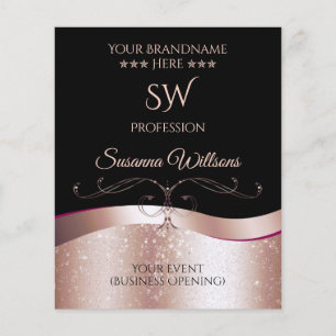 Folheto de Rosa de Decoração Dourada, de luxo e on