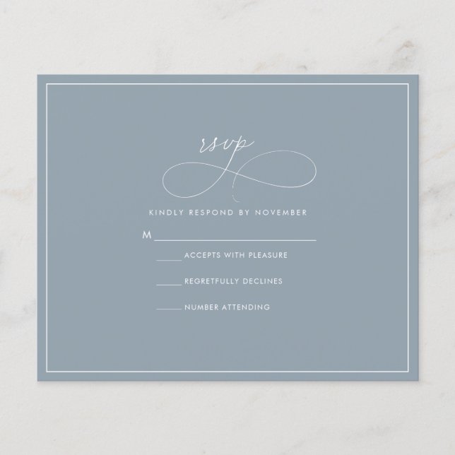 Folheto de RSVP Azul de Orçamento (Frente)