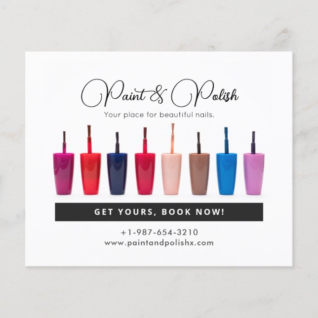 Folheto de Salão de Nail Set Coletor de Cor Polonê (Frente)