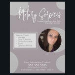 Folheto de Script de Foto do Serviço Notório Públi<br><div class="desc">Folhetos modernos para serviços públicos notariais com Formas Geométricas</div>