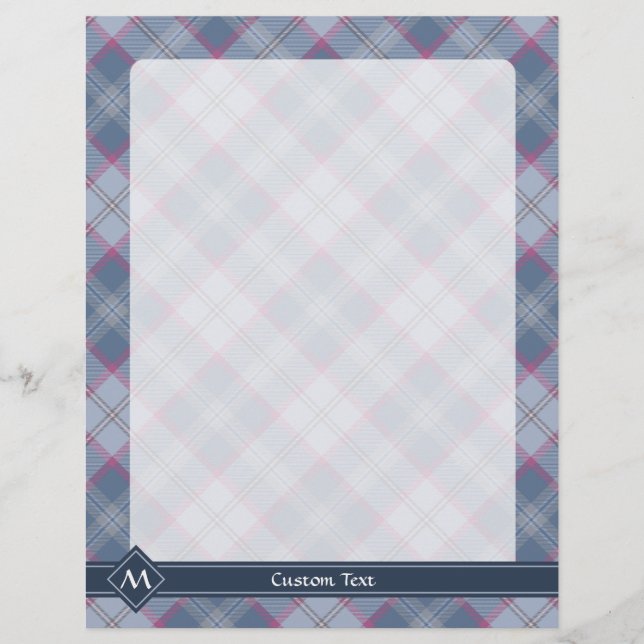 Folheto de Tartan azul-Pastel e rosa (Frente)