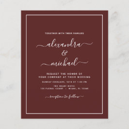 Folheto de Tipografia Moderna de Casamento de Borg