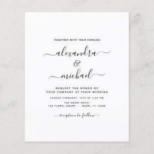 Folheto de Tipografia Moderna do Casamento Branco 