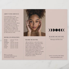 Folheto de três vezes sobre as fases da lua Mauve