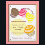 Folheto de Venda de assar - Cupcakes<br><div class="desc">Um folheto de venda de assar com ilustração de quatro cupcakes; chocolate,  framboesa,  limão e laranja. Personalize com detalhes do seu evento. com</div>